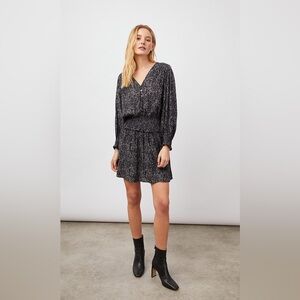 NWT Rails Zana Animal Print Smocked
Waist Mini Dress Slate Python‎ Sz Small $198